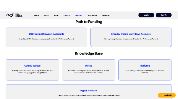 Apex Trader Funding knowledge base page
